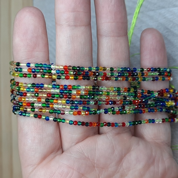2mm Multicolor Chinese Faceted Hydro Crystal 14in Strands - Picture 3 of 3